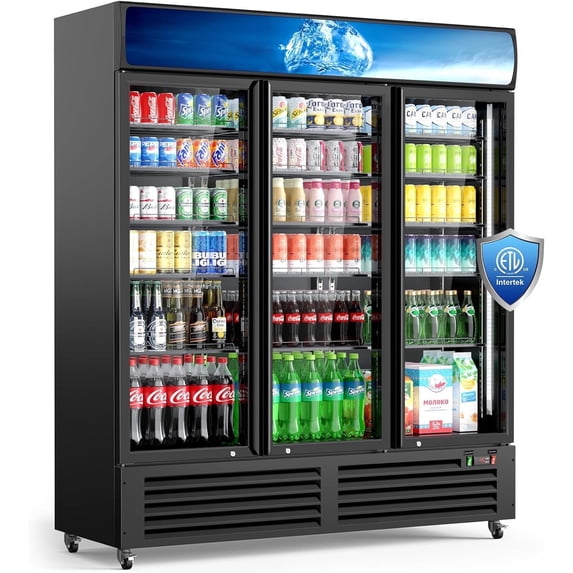 Friwest Commercial Beverage Refrigerator 56 Cu Ft, Commercial Display Fridge with Glass Door, Upright Merchandiser Refrigerator Cooler with Front LED Light for Stores, Restaurant