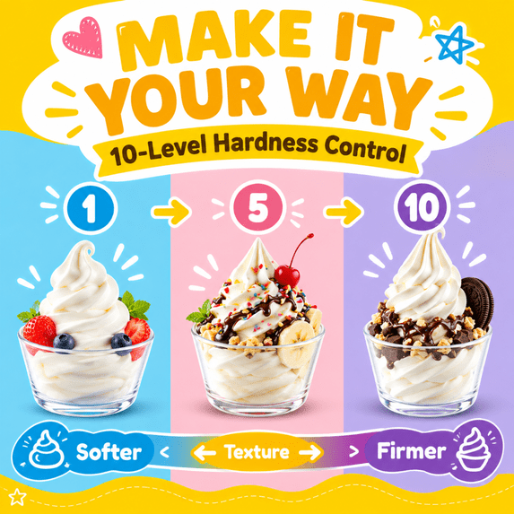 Friwest 1.5 QT Soft Serve Ice Cream Machine, Built-In Compressor, No Pre-Freezing, 10-Level Adjustable Hardness, Self-Cleaning, 30-40 Min, Soft Serve Ice Cream Maker for Home, White