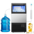 Friwest Commercial Ice Maker Machine, 150 Lbs/24H, 50 Lbs Storage Bin, 45 Cube Square Ice, Adjustable Ice Thickness, Dual Water Inlet Self-cleaning Ice Machine for Bar, Cafe, Shop & Home