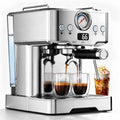 Friwest Espresso Machine with Steam Wand, 20 Bar Coffee Maker, Stainless Steel Espresso Machine for Latte, Cappuccino, Espresso, Ground Coffee & Coffee Pods