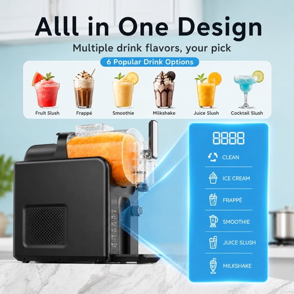 Friwest 88oz Slushie Machine for Home,All In 1 Frozen Drink Maker with Self-Cleaning,No Ice Needed for Margaritas Ice Cream Milkshakes