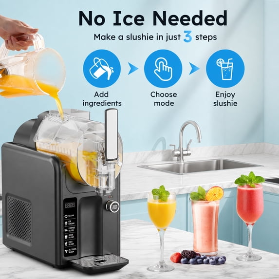 Friwest 88oz Slushie Machine for Home,All In 1 Frozen Drink Maker with Self-Cleaning,No Ice Needed for Margaritas Ice Cream Milkshakes