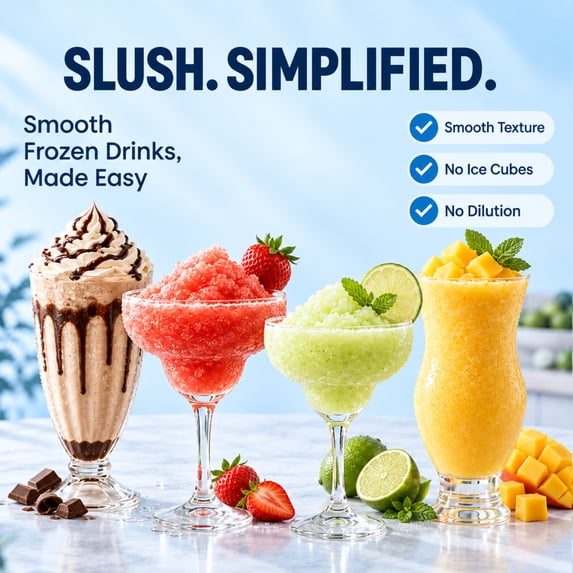 Friwest Slushie Machine for Home, 85oz Frozen Drink Maker, No Ice Needed, 5 Presets, Self-Cleaning Slushy Maker for Margaritas, Milkshakes & Frappés
