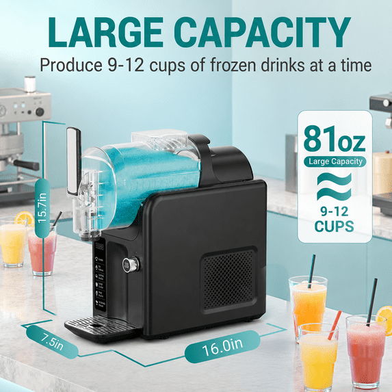 Friwest Slushie Machine 81oz, 5 Preset Modes Slushy Maker, 12 Hour Keep Chill & One Touch Self Clean for Ice Cream Juice Alcoholic Margarita Slush