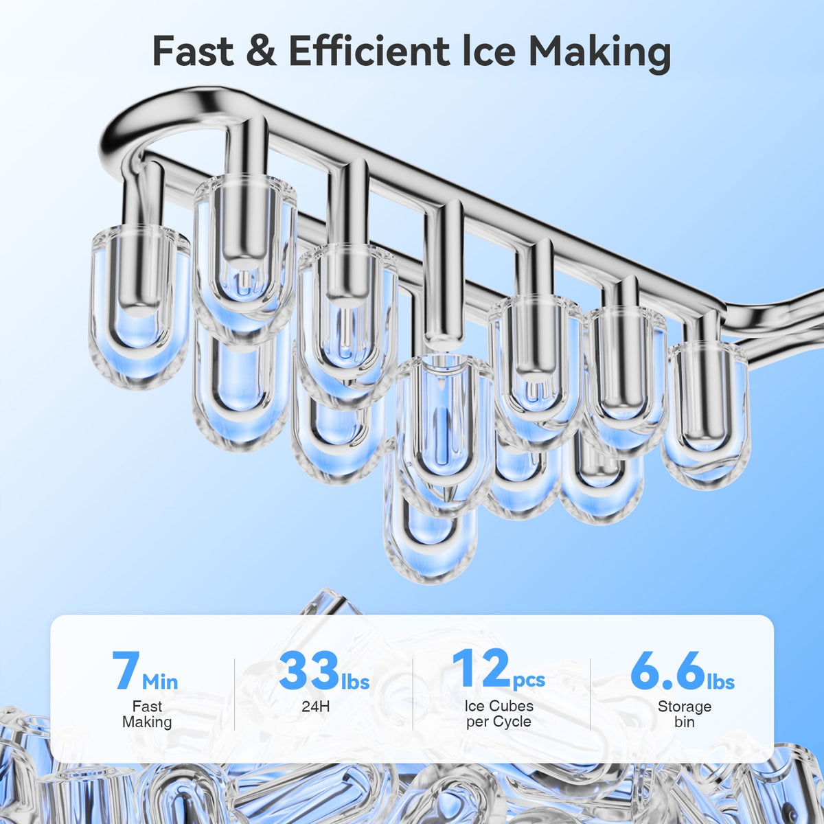 Friwest Water Cooler Dispenser with Ice Maker – Hot & Cold Water for 5 Gallon Bottle, 33lbs Ice per 24Hrs, Child Safety Lock – for Home Office Kitchen, Black